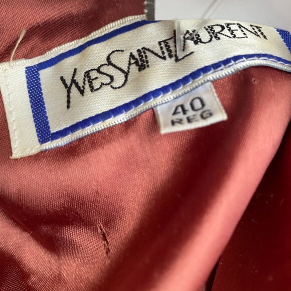 Men's Vintage 1998 YSL Yves Saint Laurent Wool Brown Button Coat Jacket Size 40 - Picture 3 of 16